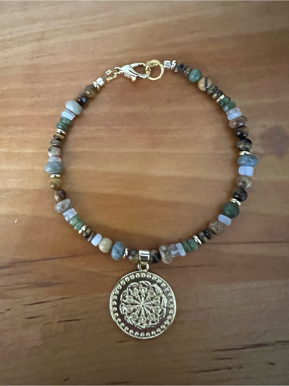 Genuine Gemstone Medallion Bracelet – Golden Harvest Collection